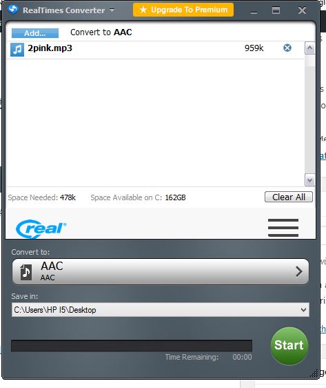 realplayer converter could not concert