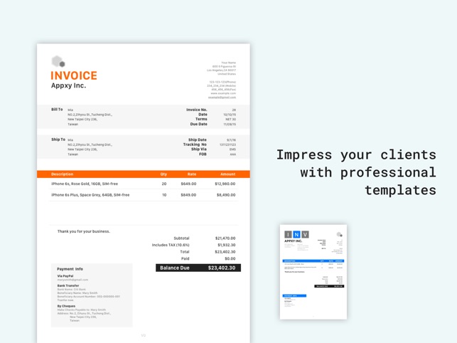 tiny invoice - a very unique invoice