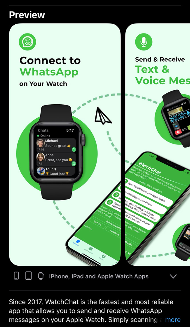 WhatsApp on Apple Watch: Watchchat2